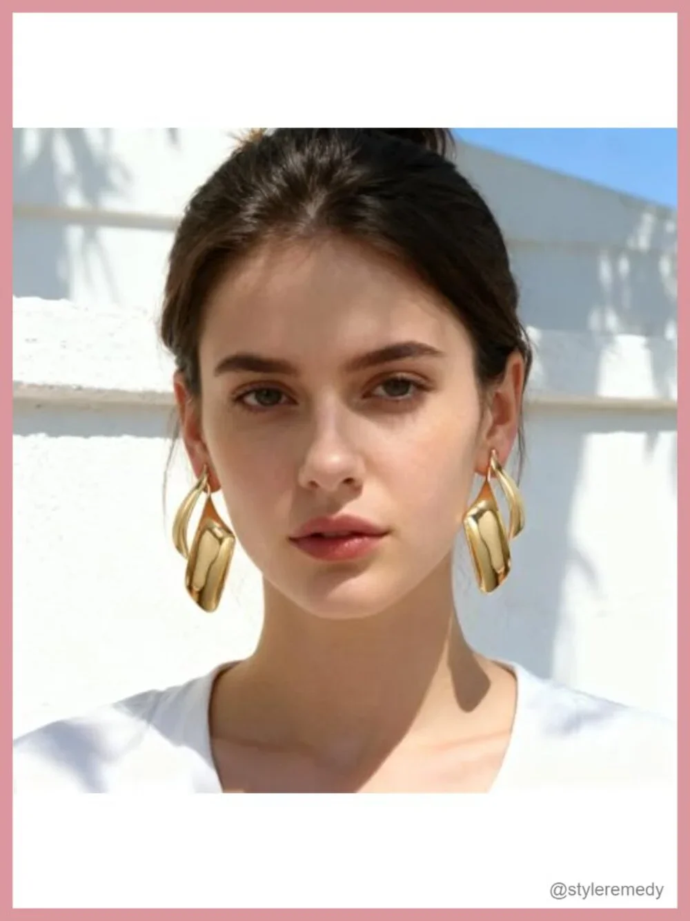 Chunky Gold Plated Statement Drop Dangle Earrings, Hypoallergenic Metal